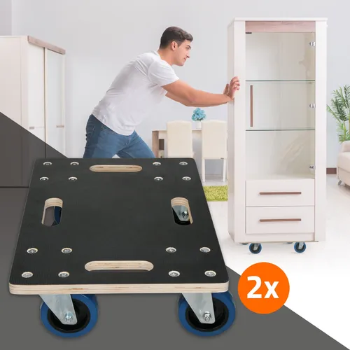 ECD Germany Möbelrolle Transportroller mit Siebdruckplatte - Möbelrollen für einfachen Transport, ausgestattet mit 4 Lenkrollen für müheloses Manövrieren und ideal für Umzüge oder Möbelarrangements.