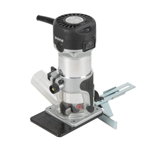Trend T1 Oberfräse mit erweiterter Trimmbasis, 8mm Spannzange, 710W, 230V, Kompaktes Trimm-Werkzeug, T1ETS/EURO