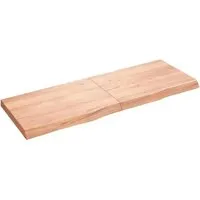 vidaXL Tischplatte Hellbraun 140x50cm aus Massivholz Eiche - Zubehör für Möbel: Hochwertige, handgefertigte Tischplatte aus massivem Eichenholz mit Naturkante, ideal für individuelle Gestaltung und sofort einsatzbereit dank lackierter Oberfläche.
