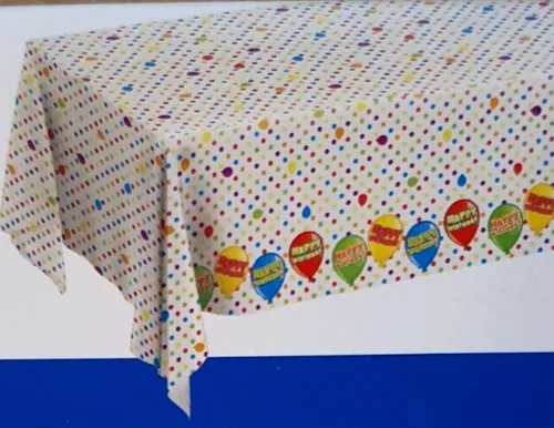Tischdecke  Happy Birthday  Ballons Punkte  130 x 180 cm Geburtstag Party Neu