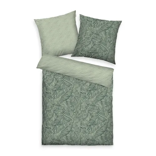 TOM TAILOR Satin Bettwäsche 155x220 cm in Grün in grün von Tom Tailor