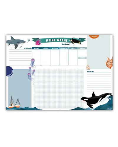 Close Up Schreibgeräteetui Unterwasserwelt Schreibtisch unterlage zum Abreißen