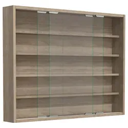 Hängevitrine Agisa, Holzfarben - Vitrine in Holzfarben, Maße: B: 77 cm, H: 60 cm, bietet praktischen Stauraum für Schmuck mit modernem, zeitlosem Design. Ideal für stilvolle Wohnräume.