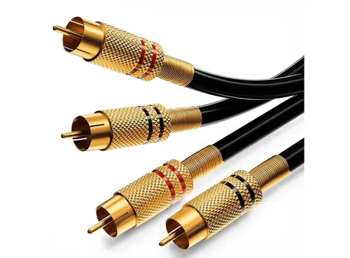deleyCON 10m Audio Cinch Kabel - 2x Cinch Stecker auf 2x Stecker, ideal für HiFi Audio- und Videoübertragung