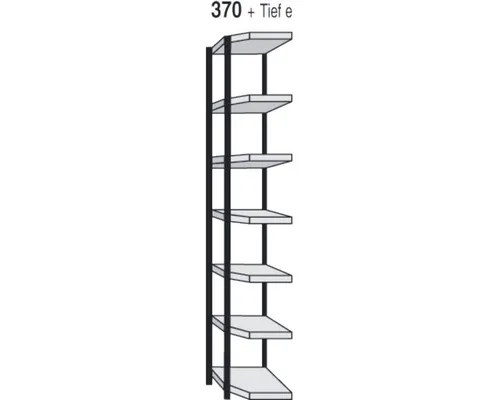 Magazin-Regal Stora 100 Eck-Regalfeld 97x60x260cm schwarz/lichtgrau - Eck-Regalsystem für optimale Raumnutzung, einfacher Aufbau durch Stecksystem, höhenverstellbare Fachböden mit hoher Tragkraft, ideal für Ihre Magazinorganisation.