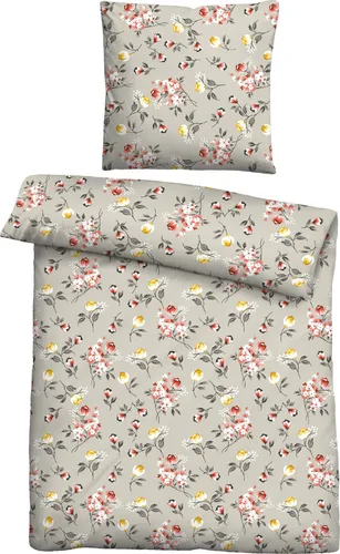 Traumhaft schlafen - Castell Biber Bettwäsche 155x220 cm, grau - Bettwäsche aus 60% Baumwolle und 40% Polyester für optimalen Schlafkomfort. Mit verdecktem Reißverschluss und waschbar bei 40 Grad, ideal für ein gemütliches Schlafzimmer.