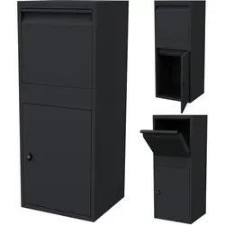 HAGO24 Paketbriefkasten Anthrazit - Sicherer Briefkasten mit Paketbox - Briefkasten mit integrierter Paketbox, bietet sicheren Empfang von Paketen und ist ideal für Mehrfamilienhäuser oder Einfamilienhäuser.