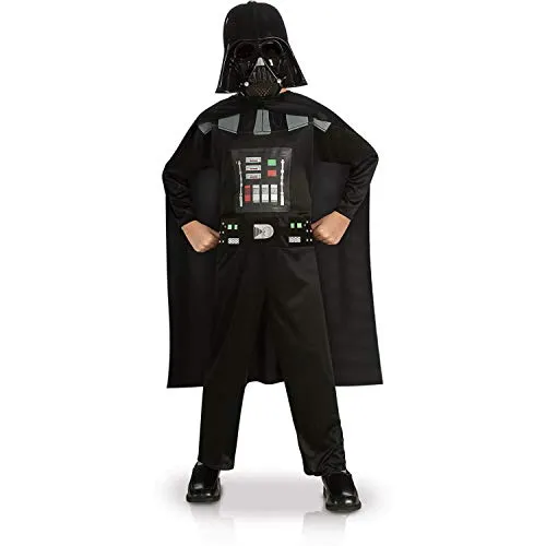 Rubies Star Wars Kostüm für Jungen, Darth Vader, Schwarz, M-5 à 6 Years - Offiziell lizenziertes Kostüm mit langärmligem Overall, Umhang und PVC-Maske von Darth Vader – perfekt für kleine Star Wars-Fans!
