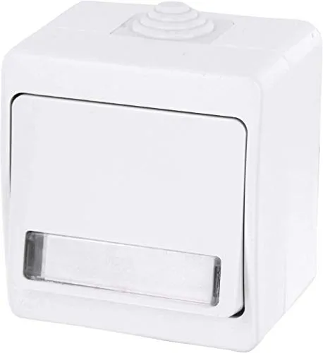 Aufputz Klingeltaster, LED Namensschild IP54, All-in-One, Serie G1 reinweiß