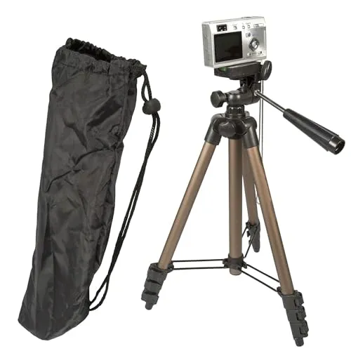 TronicXL Tripod Universal Kamera Stativ 105cm + Tasche kompakt Wasserwaage zb kompatibel für Canon Fuji Nikon Samsung Rollei Sony Canyon Videostativ Photostativ