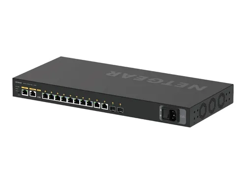 Netgear AV Line Managed Switch M4250-10G2xF-PoE+ - Professioneller 8x 1G PoE+ Switch mit 240W, ideal für Audio- und Videoanwendungen und einfache Einrichtung von AV-over-IP Netzwerken.