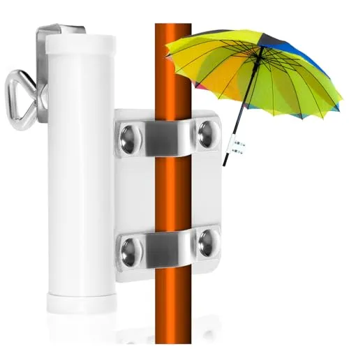 com-four® Sonnenschirmhalter für Balkongeländer - Sonnenschirm Balkon Halterung - Sonnenschirmständer - Schirmhalter bis 28 mm Ø, Plattenstärken bis 30 mm (01 Stück - Sonnenschirmhalter-Griff)