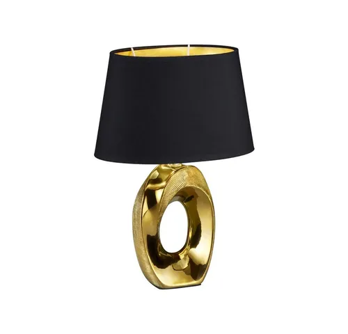 Dimmbar Nacht Tisch Leuchte schwarz-gold mit Fernbedienung von ETC Shop