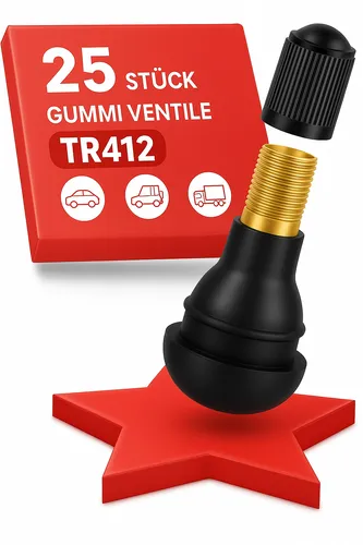 25x TR412  Gummi Ventile EPMD Reifenventil Gummiventil 25 412 Snap In PKW LKW