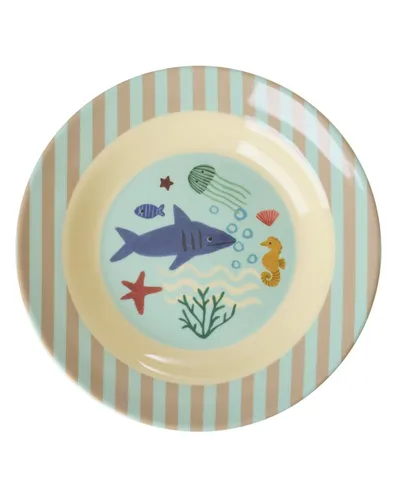rice Teller Rice Melamin Tiefer Teller - Blue Ocean Print
