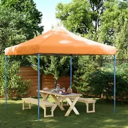 vidaXL Faltbares Partyzelt Orange - Pavillon für Hochzeiten und Festivals, Pop-Up-Design für schnellen Aufbau und aus langlebigem Oxford-Gewebe für wetterfeste Nutzung.