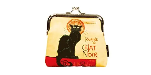 Fridolin Geldbörse mit Schnappverschluss, Katze, Schwarz, 10 cm, Mehrfarbig