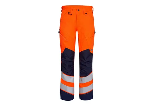 FE Engel Warnschutzhose - Hochsichtbare Arbeitshose in Warnfarbe - Arbeitshosen mit EN20471 Zertifizierung, ideal für hohe Sichtbarkeit und Sicherheit am Arbeitsplatz, besonders robust und langlebig.