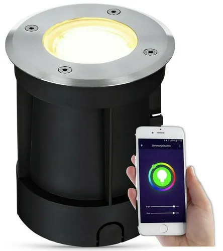 LED Bodeneinbaustrahler Außen 230V IP67 Gartenstrahler Bodenstrahler WLAN WiFi