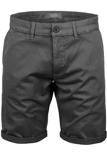 Amaci&Sons Herren Chinoshorts Männer Kurze Bermuda Hose Regular Fit 7030 Anthrazit W34