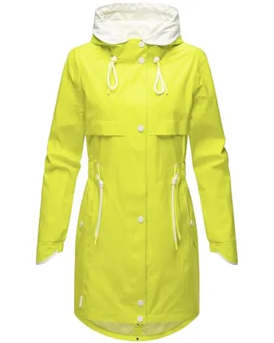 Navahoo Damen Übergangsmantel Xankaa Lime Green XXL - Funktionsjacke für Damen, ideal für Übergangszeiten. Leicht, wasserabweisend und mit verstellbarer Kapuze – perfekt für stilvolle Outfits und aktive Freizeit!
