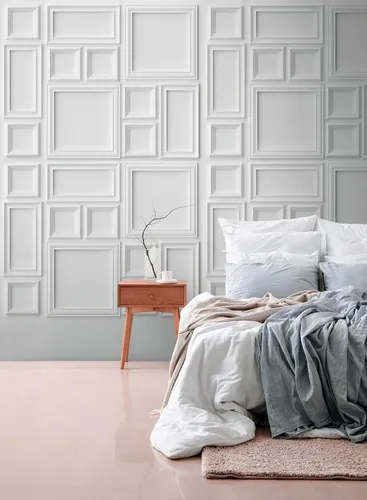 living walls Fototapete THE WALL III - Hochwertige Vliestapete mit kunstvollem Bilderrahmen-Motiv, ideal für Wohnzimmer und Schlafzimmer. Besonders leicht zu verarbeiten und rückstandslos abziehbar.