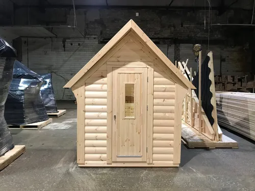 Woodpro Holzsauna Outdoor 220x250x180 cm - Geräumige Gartenholzsauna für 3 Personen, aus massivem Kiefernholz, mit elektrischer Heizung und 2 Jahren Garantie. Ideal für entspannende Stunden im Freien.