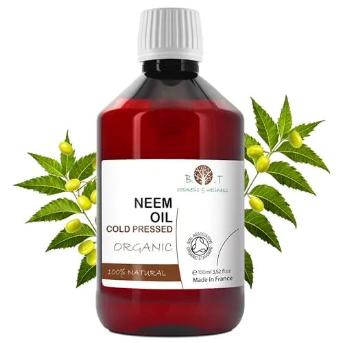 Organisches Neemöl - 100% Rein und Natürlich für Gartenarbeit, Tierpflege und Haut - Insektenschutzmittel, Aknebehandlung und Mehr - Kaltgepresst - 100 ml