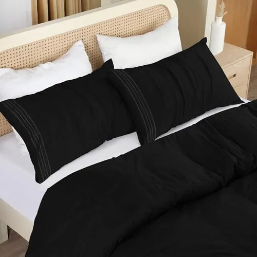 Utopia Bedding Bettwäsche 200x200 Set in schwarz von Utopia Bedding