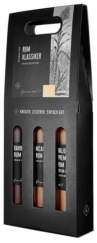 3er Set Rum Probierset 3x 100ml Rum Klassiker in Geschenkset Wajos