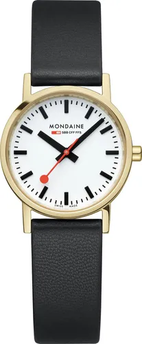 Mondaine Classic A658.30323.10SBBV Damenarmbanduhr - Elegante Armbanduhr aus Edelstahl mit goldfarbenem Gehäuse und Saphirglas, ideal für stilbewusste Damen. Wasserdicht bis 5 bar und ausgestattet mit präzisem Swiss Quarz Uhrwerk.