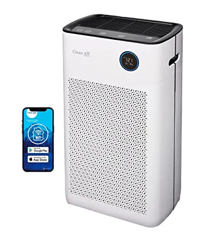 Clean Air Optima CA-510Pro Smart - Intelligenter HEPA UV-C Ionisator - Luftreiniger mit 99,97% Filtereffizienz und extrem leisen Betrieb unter 10dB(A) - Ideal für Räume bis 110m², sorgt für frische, saubere Luft und digitales Monitoring der Luftqualität.