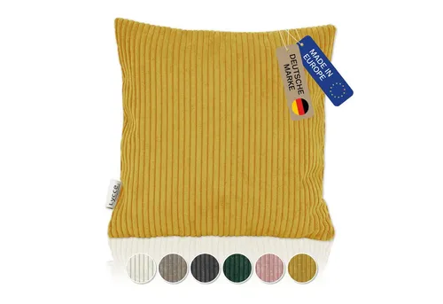 Lycce Dekokissen Kissenbezug aus trendigem Cordstoff (50x50cm), senf gelb