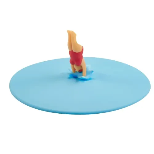 Lurch 210891 Mein Deckel Splash Girls Monika Mut Glasabdeckung aus Premium-Platin-Silikon Ø10,5cm, Blau