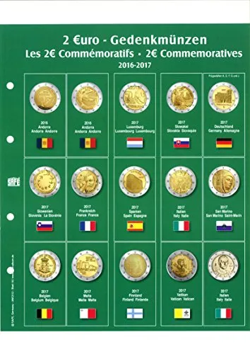SAFE 7341-18 Münzblatt mit Vordruck für 2 Euro 2016-2017