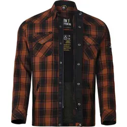 Bores Motorradjacke Lumberjack - Orange/Schwarz 3XL - Motorradjacke für Herren aus atmungsaktivem, winddichtem BORTEXX®-Material, ideal für sportliche Biker im Casual-Stil.