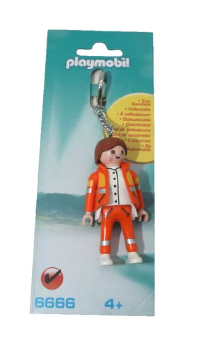 Playmobil 6666 Schlüsselanhänger Notärztin Sammelfigur in orange von PLAYMOBIL