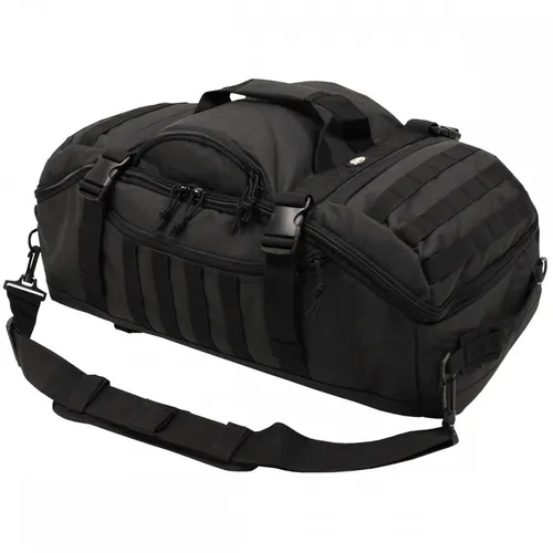 MFH 30655A Rucksacktasche Travel (Schwarz) - Vielseitige Rucksacktasche mit 48 l Fassungsvermögen, ideal für Outdooraktivitäten und Trekking. Robuste Verarbeitung mit verstellbaren Trägern und praktischem Tragesystem.