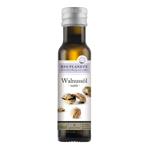 Walnussöl nativ 100ml | BIO PLANETE - Speiseöl, nativ aus hochwertigen Bio-Walnüssen, ideal für die Verfeinerung von Salaten und Gerichten.