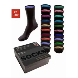 H.I.S Herren Socken 20x schwarz - Bestseller Sportsocken in praktischer Geschenkbox. 20 Paar Unisex-Socken mit weichen Bündchen für optimalen Tragekomfort und einfache Sortierung nach dem Waschen.