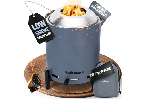 Tischfeuerstelle Ø16,5 cm aus Edelstahl mit Tragetasche