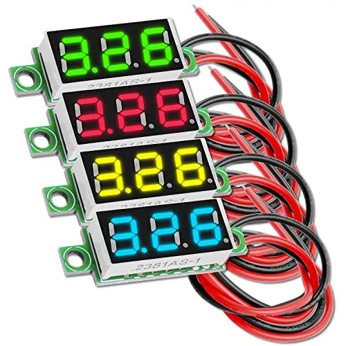 AZDelivery 0,28 Zoll Mini Digital Voltmeter mit 7-Segment LED-Anzeige 2,5V