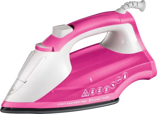 Russell Hobbs Light & Easy Pro Dampfbügeleisen 26461-56 - Rosa/Weiß - Bügeleisen mit 2600 W und Keramiksohle für sanftes Gleiten. Extra-Dampfstoß von 130 g/min und Anti-Kalkfunktion für müheloses Bügeln.