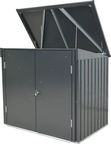 tepro Universalbox Store Midi - anthrazit, wetterfest und langlebig mit abschließbarem Dach und Doppelflügeltür, ideal für den Außenbereich