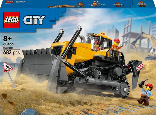 LEGO® City Gelber Bulldozer - LEGO Spielzeug für kreatives Bauen und Spielen, ideal für Abenteuer im unwegsamen Gelände und fördert die Feinmotorik.