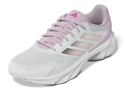 adidas Damen Courtjam Control 3 Tennis Shoes - Bequem und stylisch in Cloud White/Silver Metallic - Tennisschuhe für Damen mit atmungsaktivem Obermaterial und Bounce Zwischensohle für optimalen Komfort. Ideal für dynamische Bewegungen auf dem Platz.