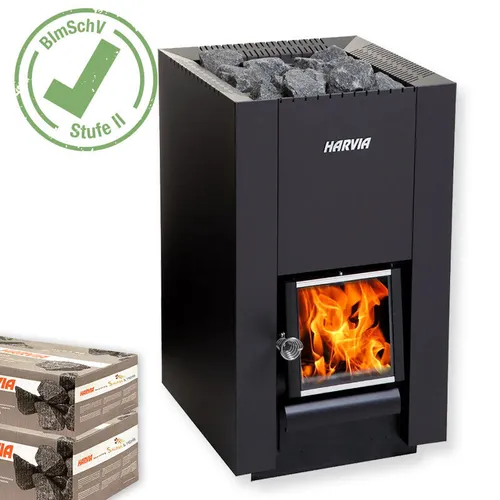 Harvia Holzofen Linear 18 Compakt + Steine