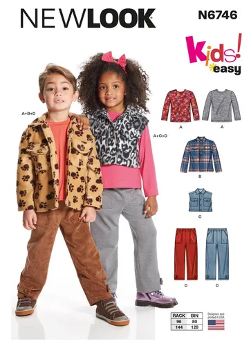 Schnittmuster Kinderkombinationen NewLook nl6746 98-128