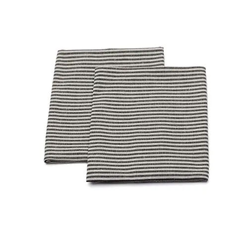 LinenMe Set mit 2 Geschirrtücher Halbleinen 47x70 cm Jazz in schwarz von LinenMe