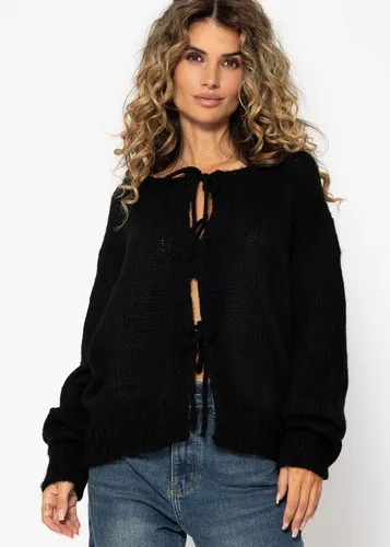 SASSYCLASSY Oversize Strickjacke Damen - Strickjacke für Damen mit Bindeelementen, ideal für kühle Tage und vielseitig kombinierbar für jeden Anlass.